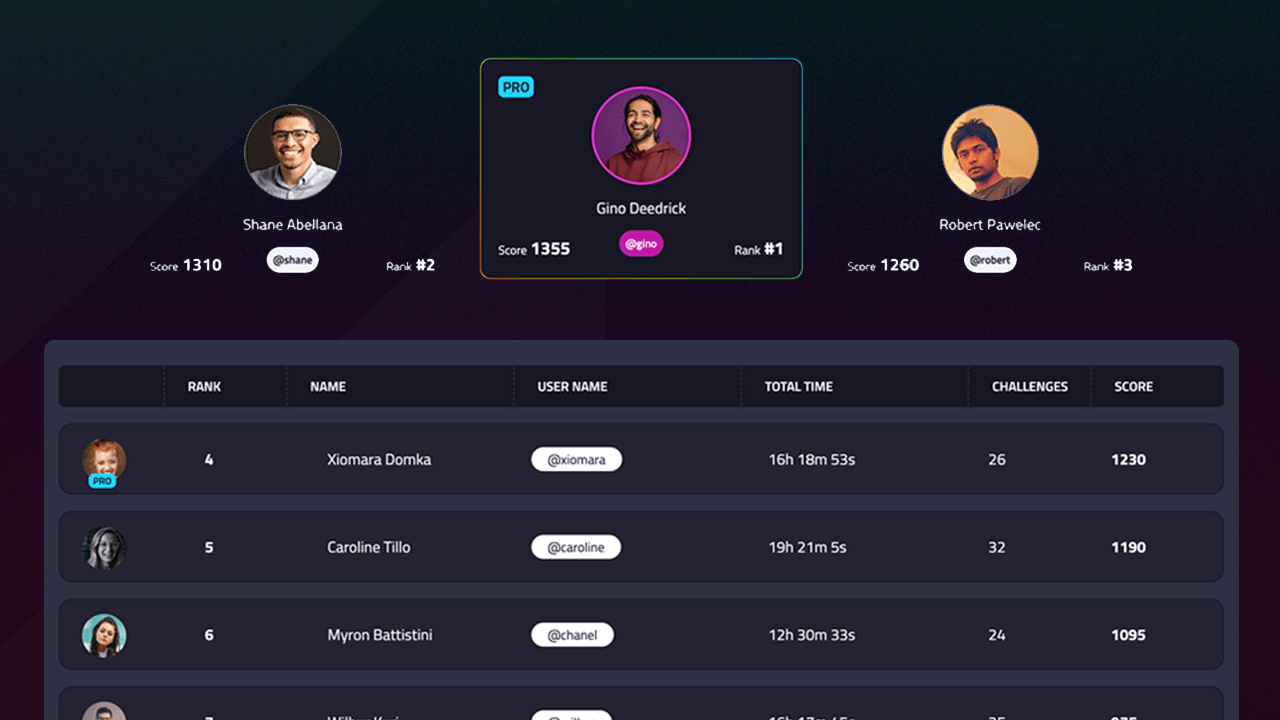 Leaderboard · Divize