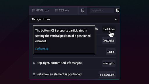 MDN Guide: Integrated HTML & CSS References